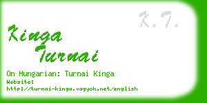 kinga turnai business card